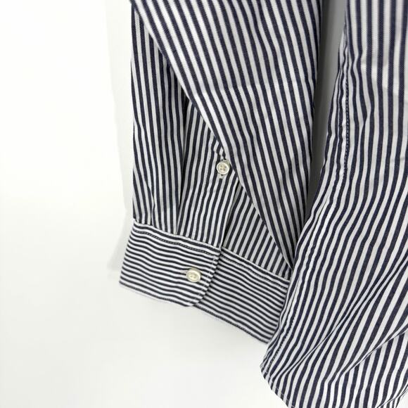 Everlane Cotton Slim Button Down Shirt in navy white Size XXL - Picture 6 of 8